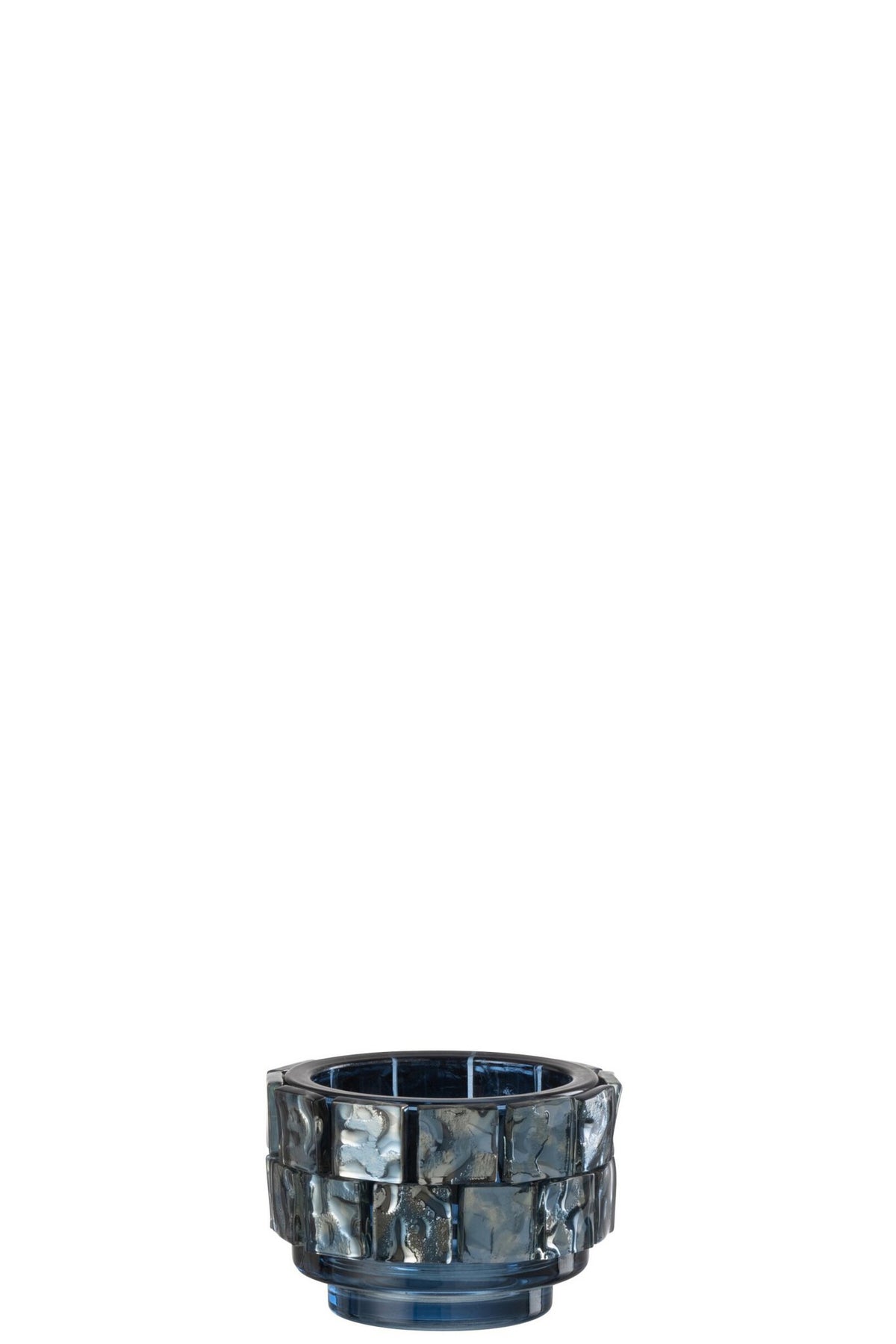 J-Line Theelicht Vierkant Mozaiek Glas Donker Blauw Small
