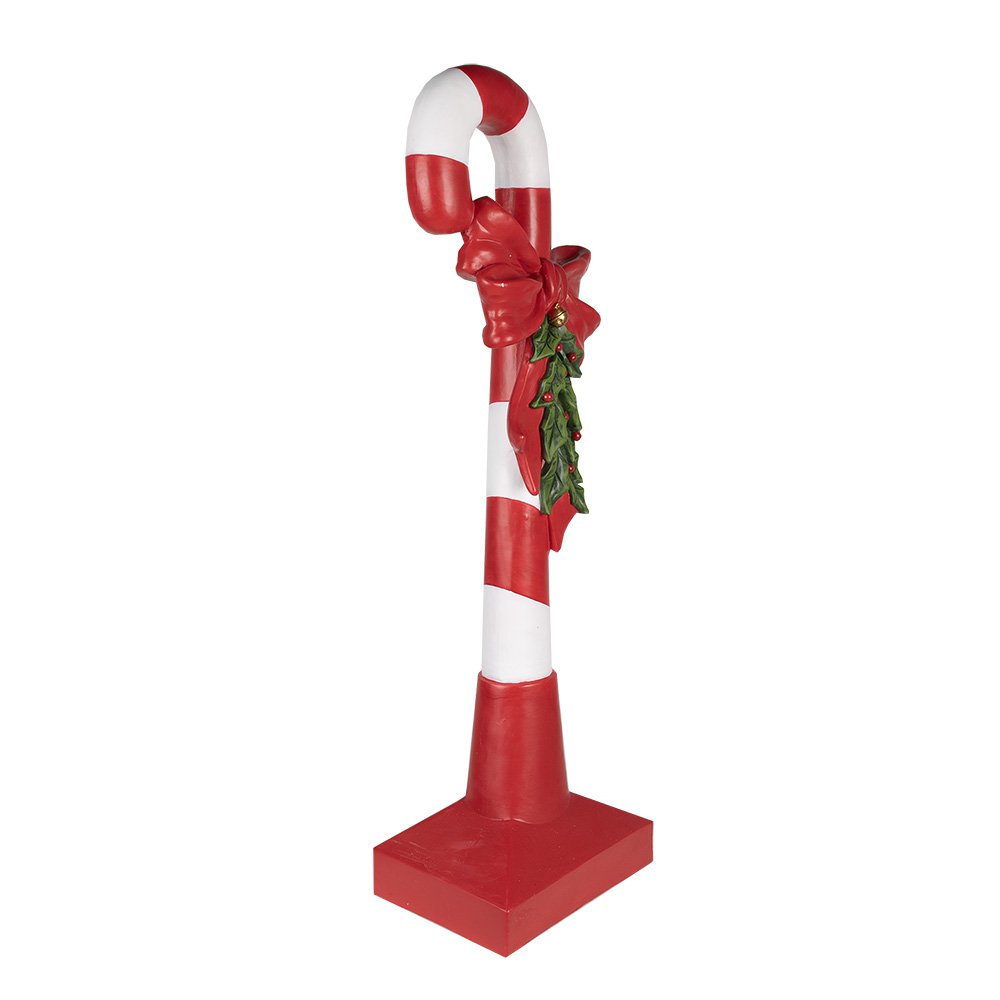 Kerstdecoratie Beeld Zuurstok 100 cm Rood Wit Polyresin Kerstfiguren