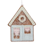 Kersthanger Gingerbread house 8x1x10 cm Blauw Kunststof