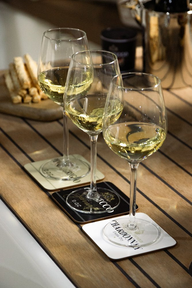 Onderzetter wijn prosecco zwart 10x10cm (6)