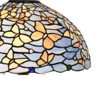 Tiffany Tafellamp Ø 40x60 cm Blauw Glas Vlinders Tiffany Bureaulamp