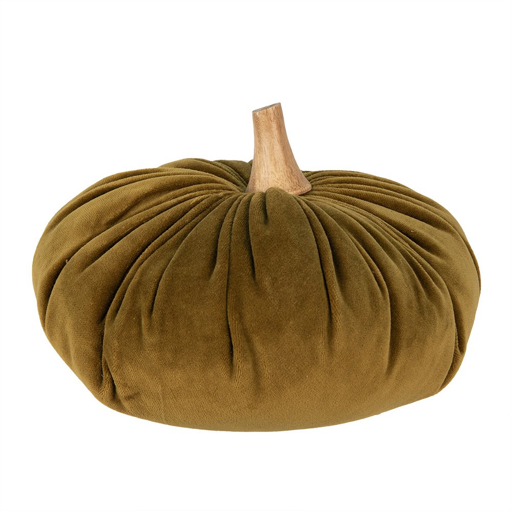 Decoratie Pompoen Ø 25x16 cm Groen Polyester
