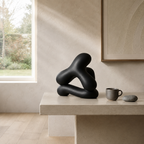 Abstract aluminium tafelbeeld – zwart