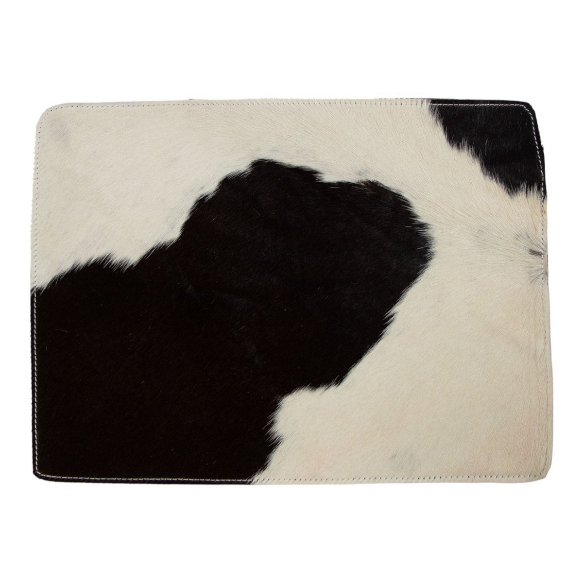 Placemat koehuid rechthoek zwart/wit 30x40cm