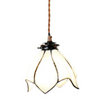 Hanglamp Tiffany Ø 18x115 cm wit Bruin Glas Hanglamp Eettafel