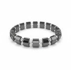 Heren armband Hematiet & Bergkristal