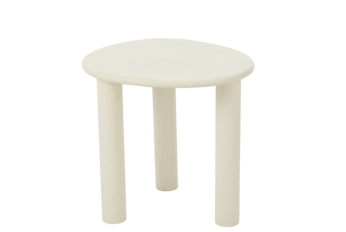 J-Line bijzettafel Bali - hout - wit - small