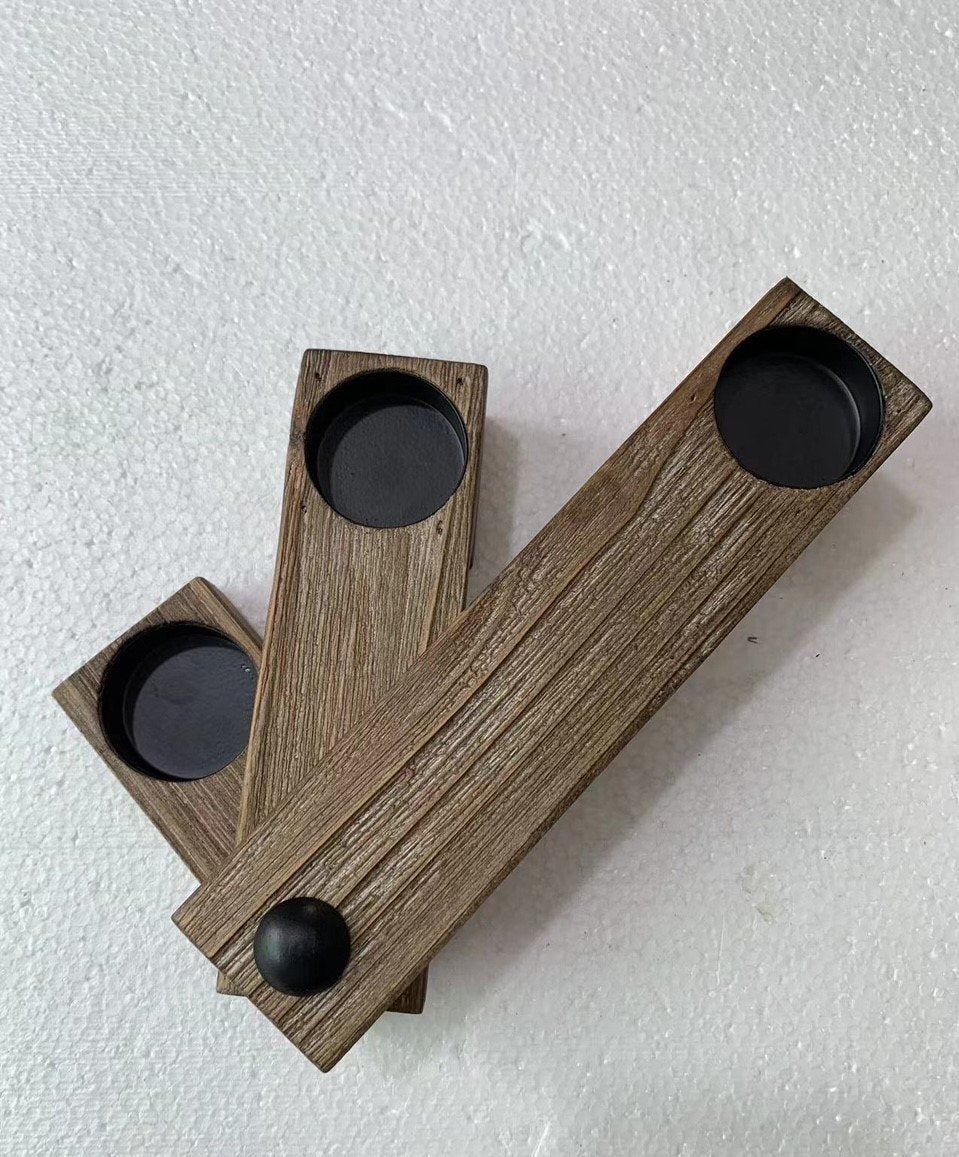 Houten kandelaar naturel