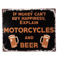 Tekstbord 25x20 cm Zwart IJzer Bier Wandbord