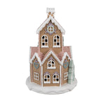 Gingerbread house met LED Ø 21x33 cm Bruin Kunststof