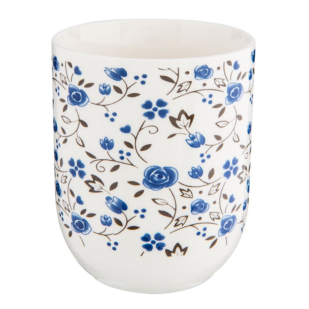 Mok 100 ml Blauw Wit Porselein Bloemen Theemok