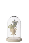 J-Line stolp Schildpad - glas - wit/lichtblauw - S