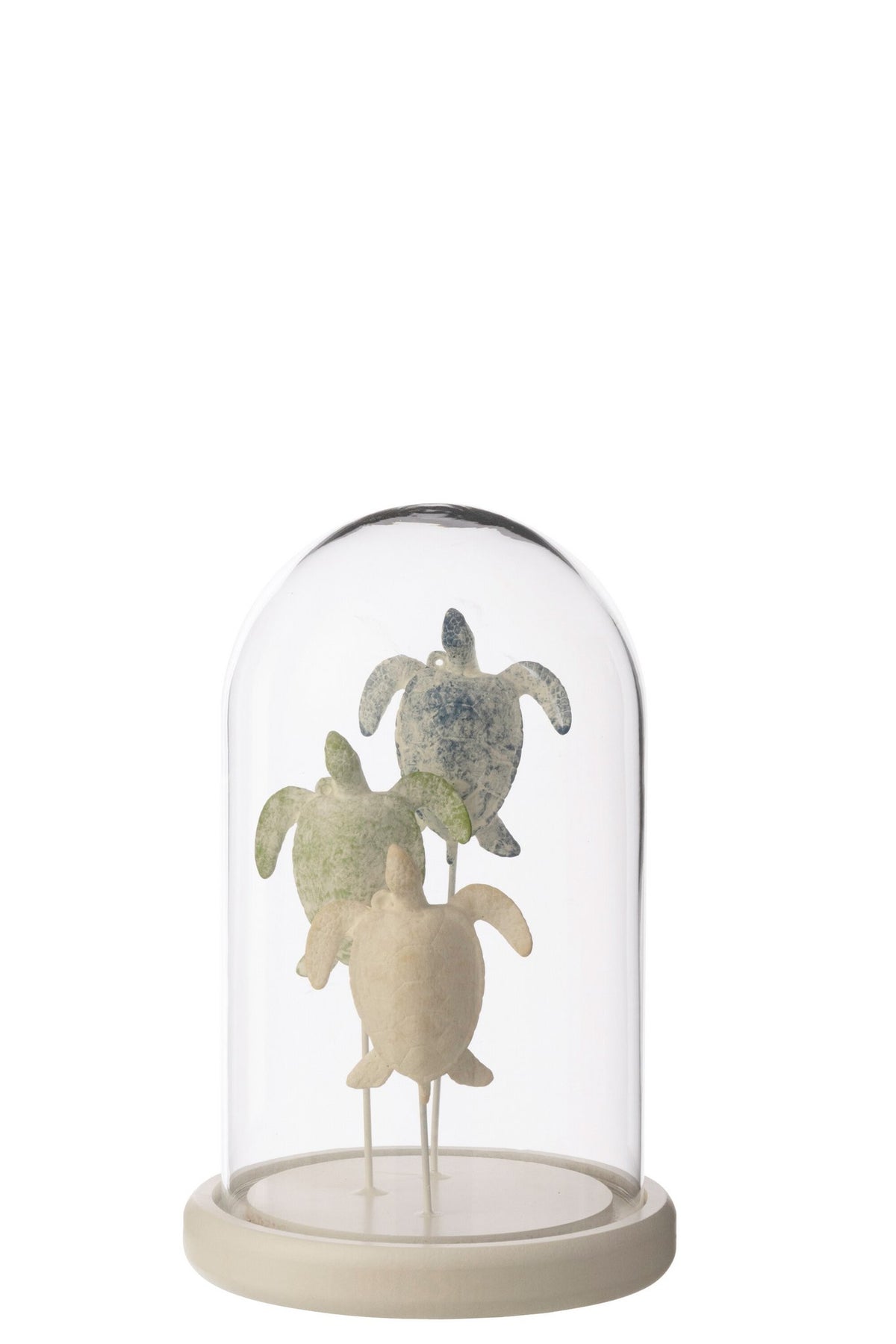 J-Line stolp Schildpad - glas - wit/lichtblauw - S