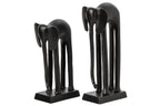 J-Line Olifanten - aluminium - zwart - set van 2