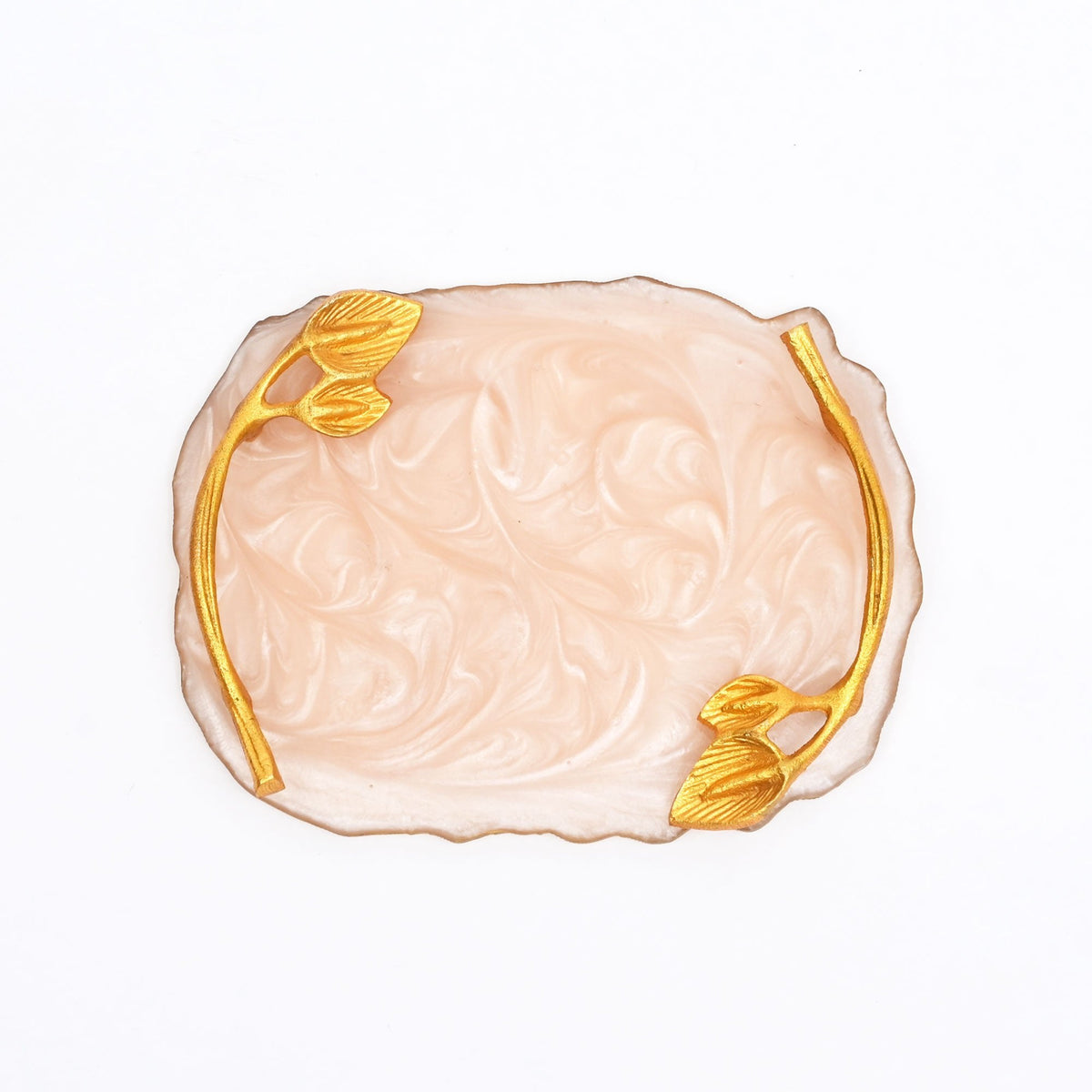 Luxe dienblad met marmeren afwerking - elegante gouden accenten