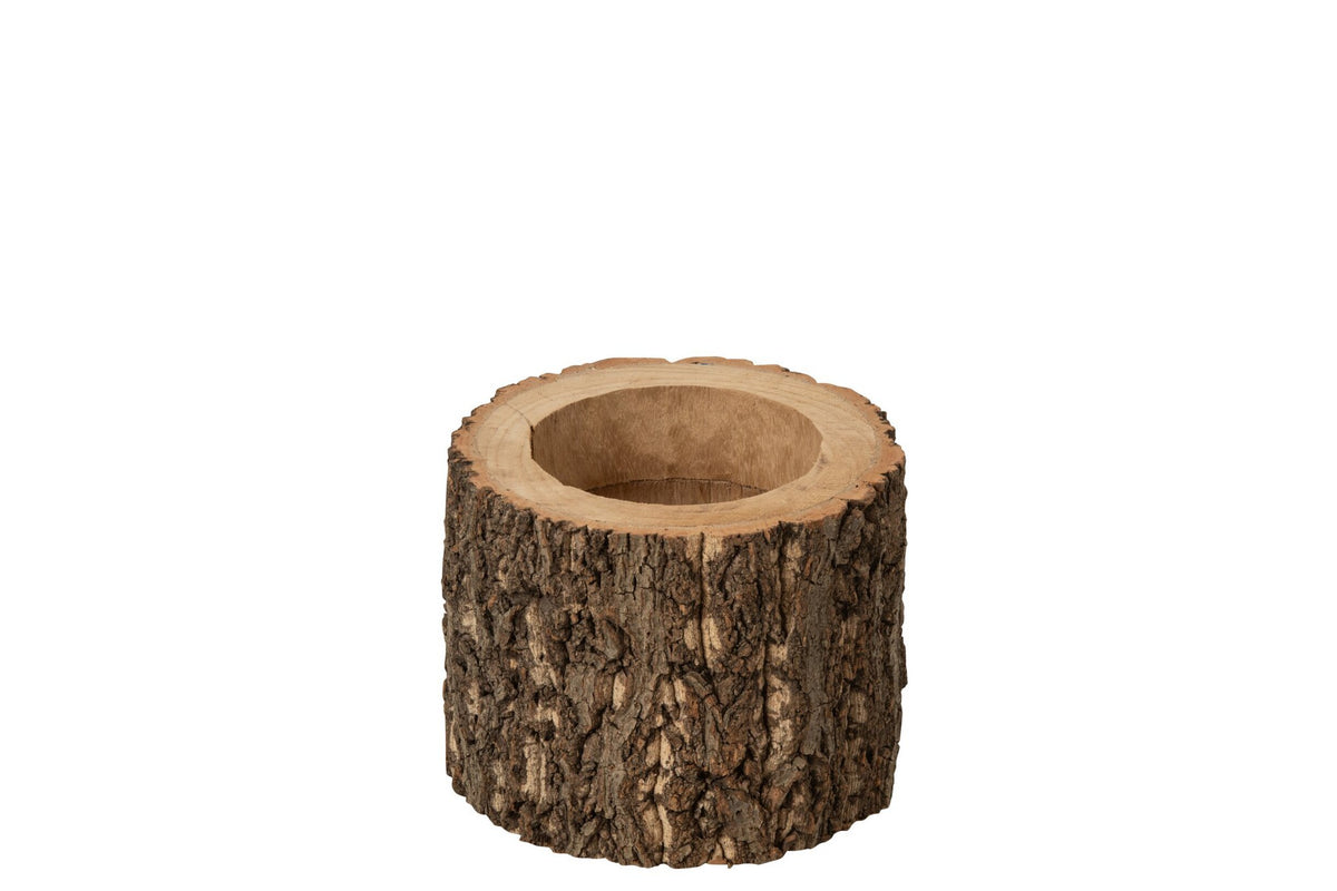 J-Line bloempot Boomstam - hout - naturel - small