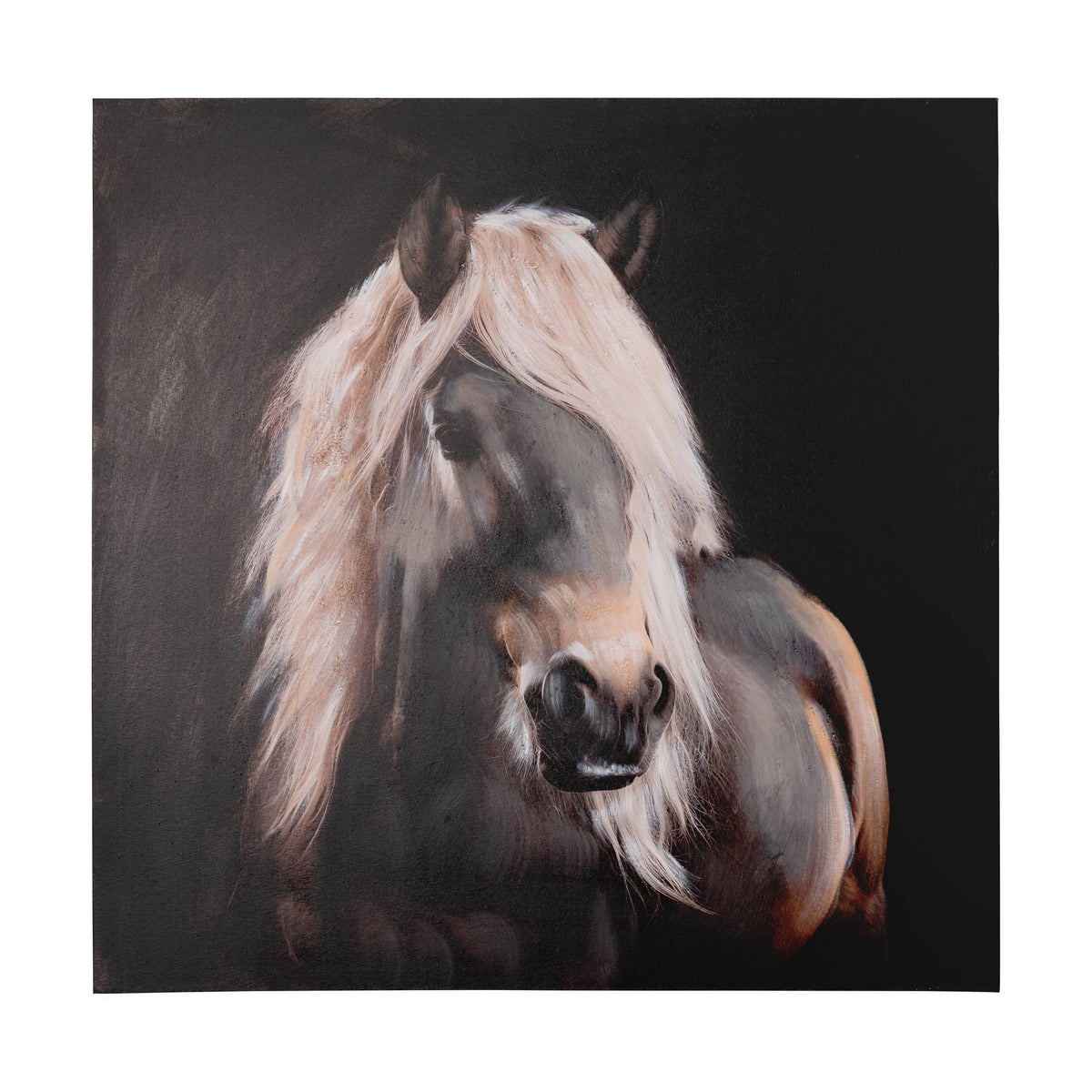 Schilderij Longoza Zwart 78x78 cm