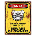 Tekstbord 20x25 cm Geel IJzer Hond Wandbord