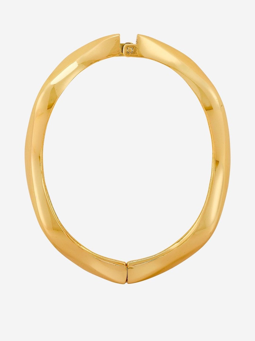 Vergulde manchetarmband – modeaccessoire – koper, verguld – interlocksluiting