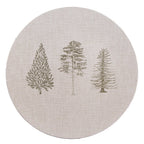 Onderbord Ø 33 cm Beige Kunststof Dennenbomen
