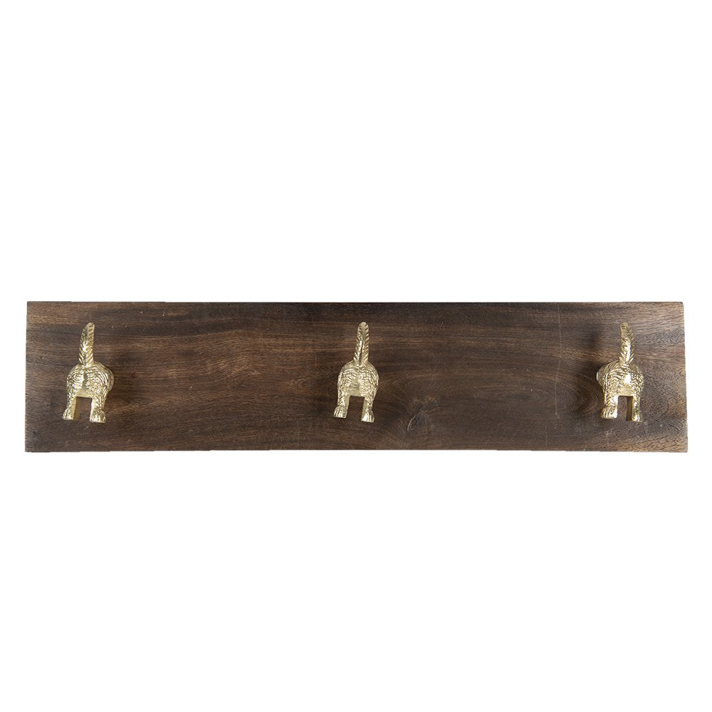 Wandkapstok 44x8x10 cm Bruin Hout