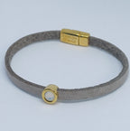 Shorty leren armband 24K verguld