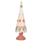 Kerstdecoratie Beeld Kerstboom Ø 10x30 cm Roze Kunststof