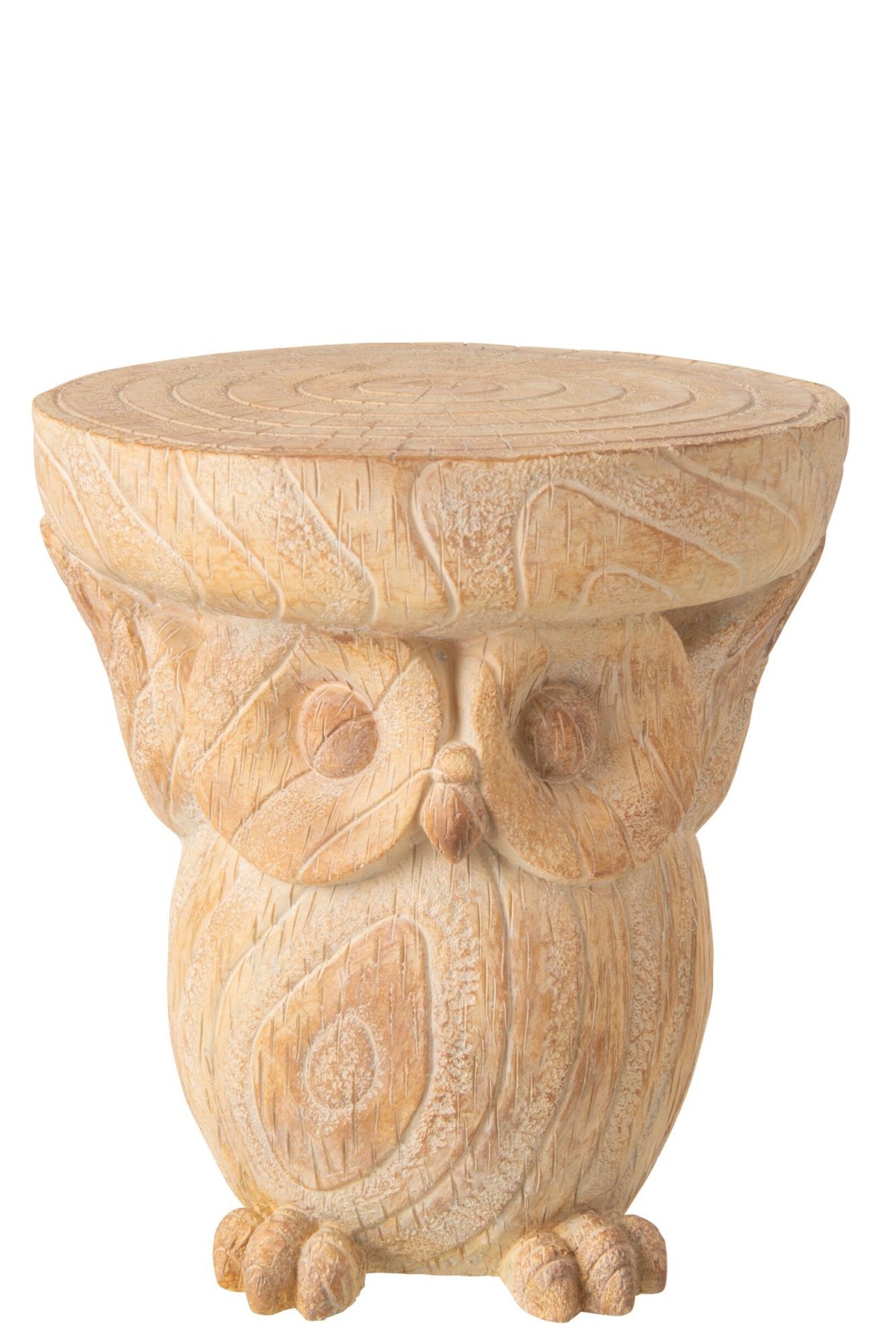 J-Line Bijzettafel uil - magnesiumoxide - beige