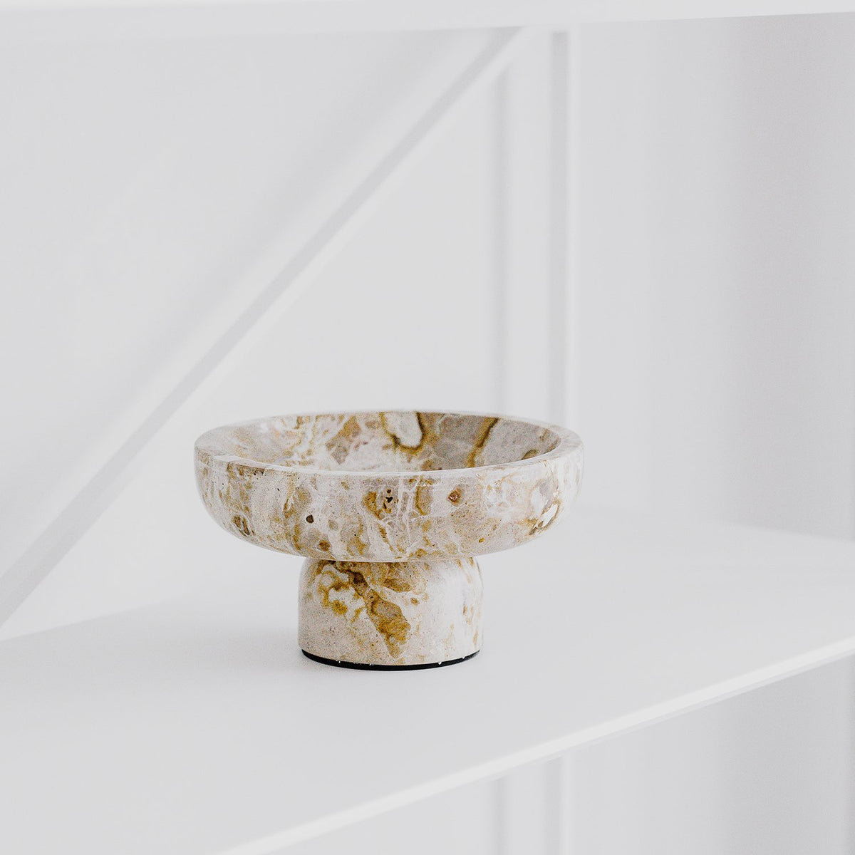 Decoratieve schaal 20xH12cm marmer beige Opus