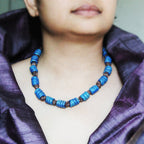 Ketting van papier-maché-blauw