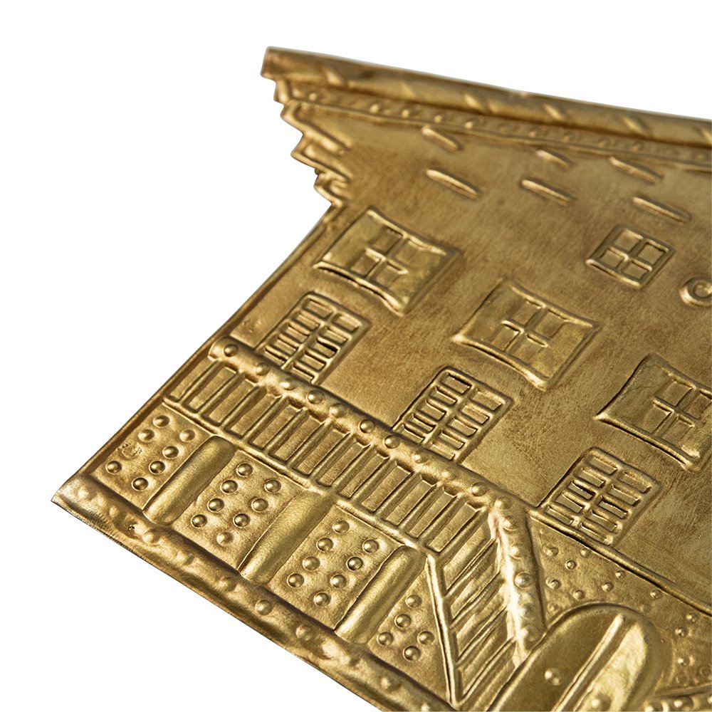 Hanger ijzer chalet a goud 28cm