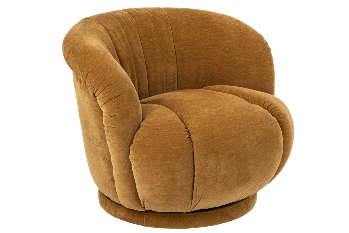 J-Line Draaibare fauteuil - multiplex/stof - mosterdgeel