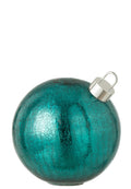 J-Line decoratie Bal - glas - turquoise - large - LED
