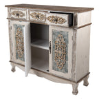 Dressoir Wit Bruin, Hout 126x40x112 cm
