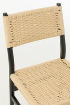 J-Line Chair Lap Beukenhout/Touw Zwart