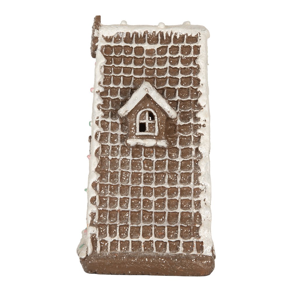 Gingerbread house met LED 17x10x18 cm Bruin Kunststof