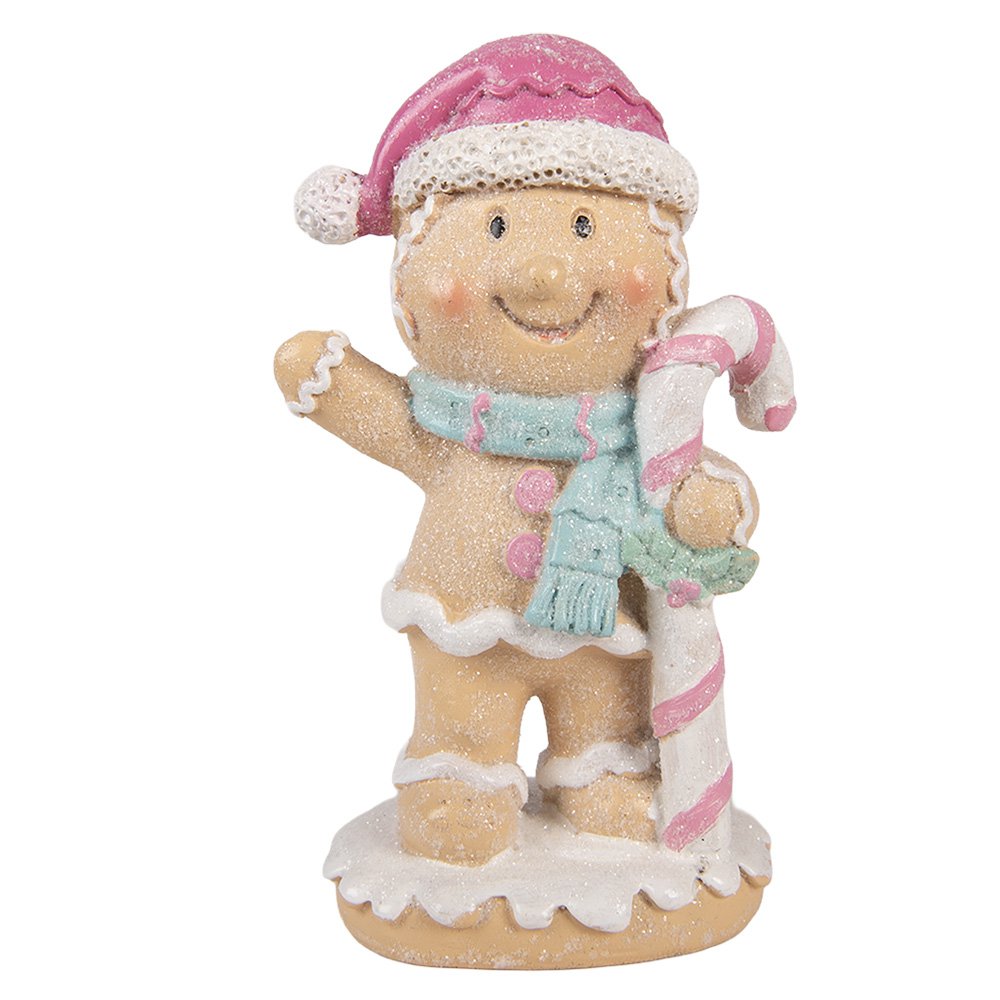 Kerstdecoratie Beeld Gingerbread man 9x6x16 cm Bruin Kunststof