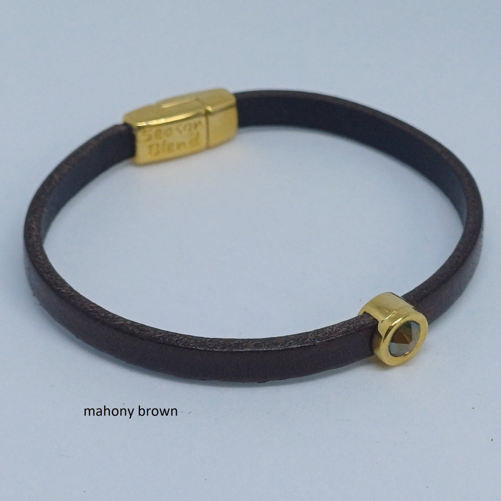 Shorty leren armband 24K verguld