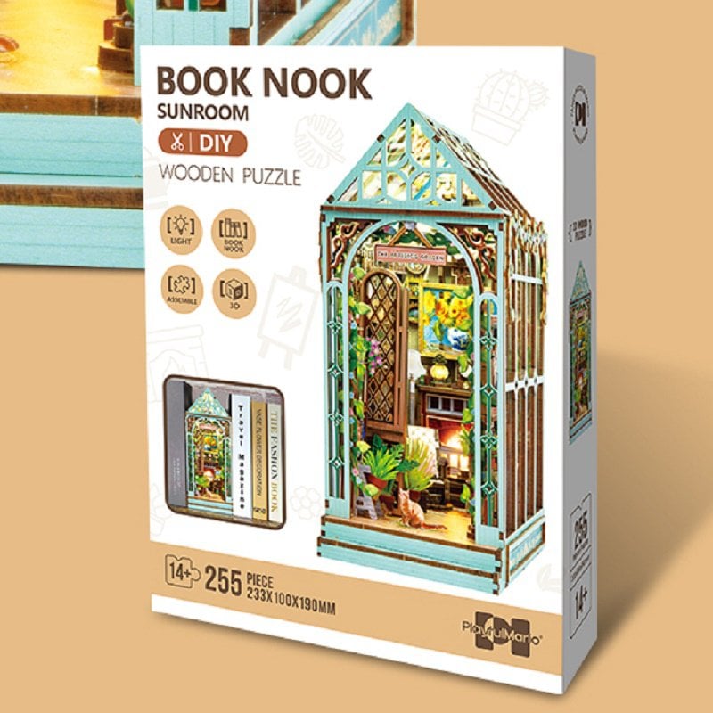 Bouwpakket Boekensteun Sunroom met LED- lichtsensor- MDF