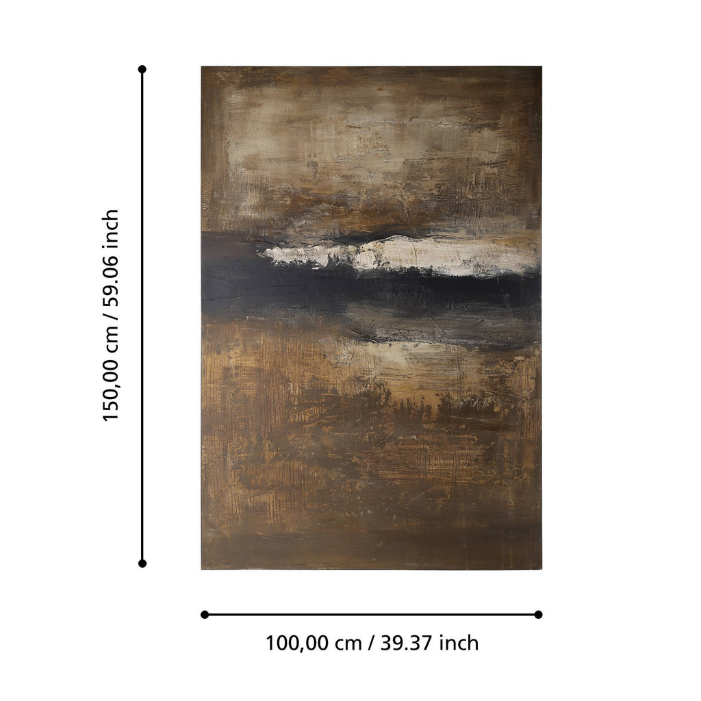 Schilderij Sukumo Bruin 150x100 cm