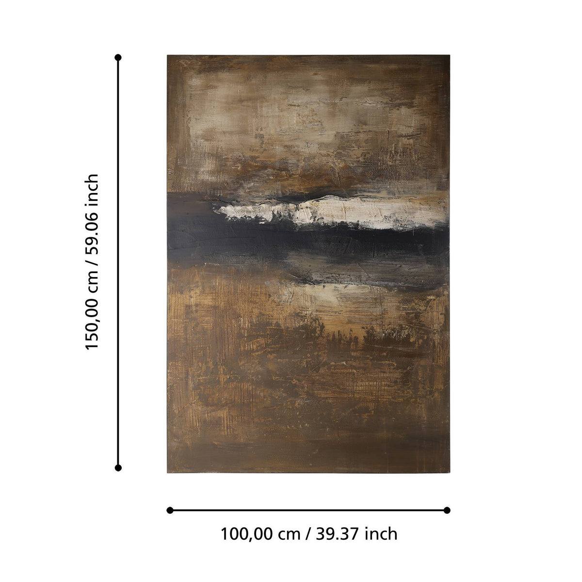 Schilderij Sukumo Bruin 150x100 cm