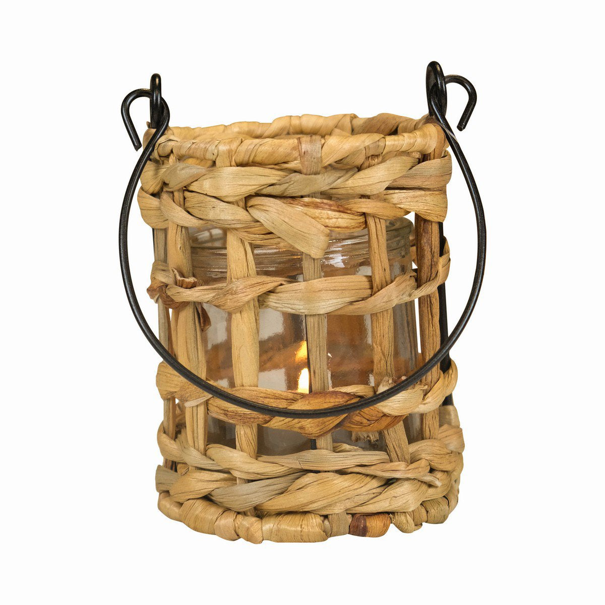 Waterhyacinth windlicht ruit hang 12cm