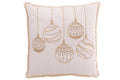J-Line kussen Kerstboom - katoen - wit/goud