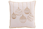 J-Line kussen Kerstboom - katoen - wit/goud