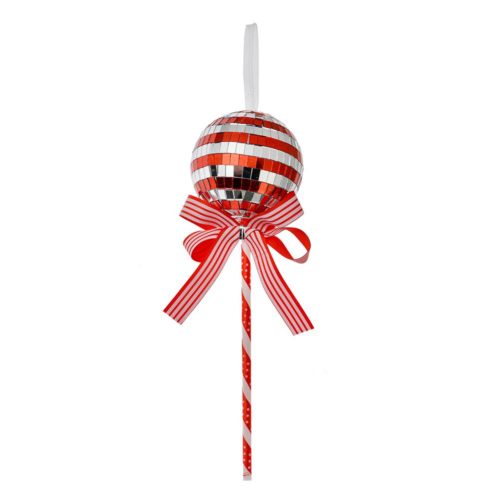 Kersthanger Lolly Ø 9x25 cm Rood Kunststof