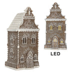 Gingerbread house met LED 12x11x25 cm Bruin Kunststof