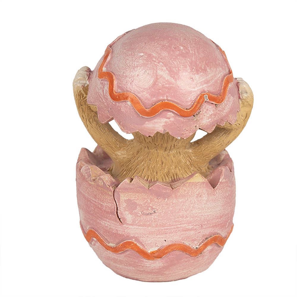 Beeld Konijn 8 cm Bruin Roze Polyresin Paasdecoratie