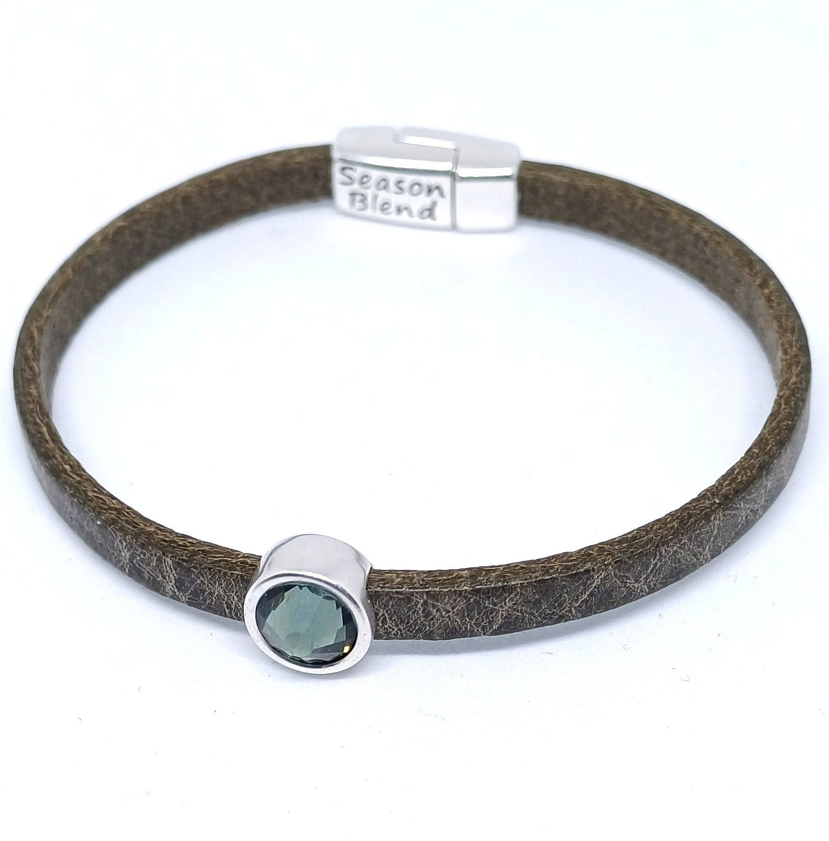 Timeless leren armband antiek verzilverd grijstinten