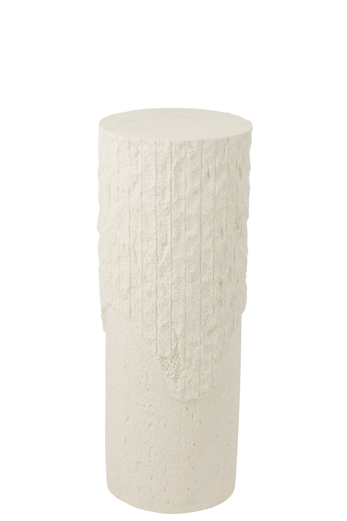 J-Line decoratie Sokkel Rocky Reliëf - polyresin - wit - M