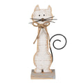 Decoratie Beeld Kat 38 cm Wit Hout